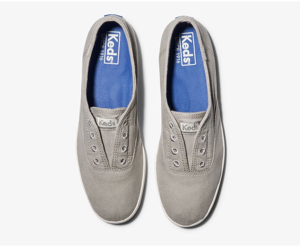 Keds Womens Slip Ons Grey - Chillax Seasonal Washable - 406BTMUVC